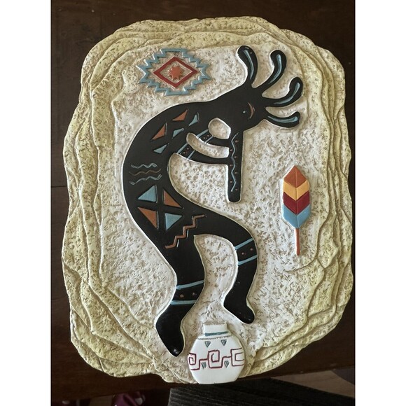 2 Kokopelli‎ Wall Plaques Native American Fertility, Agriculture God Southwest - Picture 2 of 5